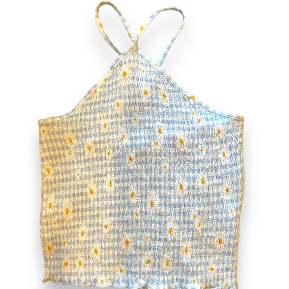 Ribbed Floral Halter Top